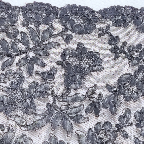 Vintage 1930's Glamourous Black Bias Cut Silk/Lace Slip-Dress  Bound Scallop Hem - Picture 6 of 11